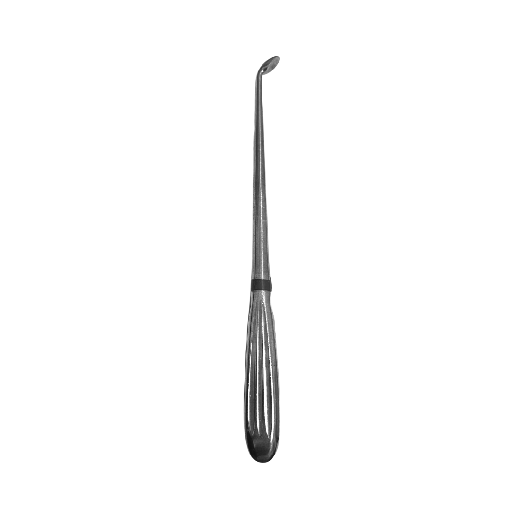 Brun Curette with hollow handle and angled, oval head